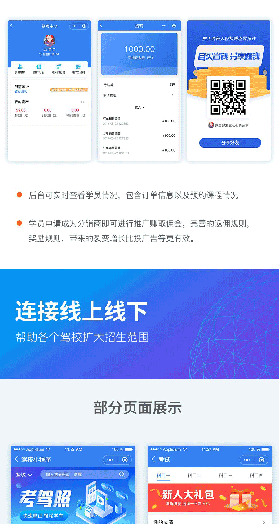 后臺可實時查看學員情況