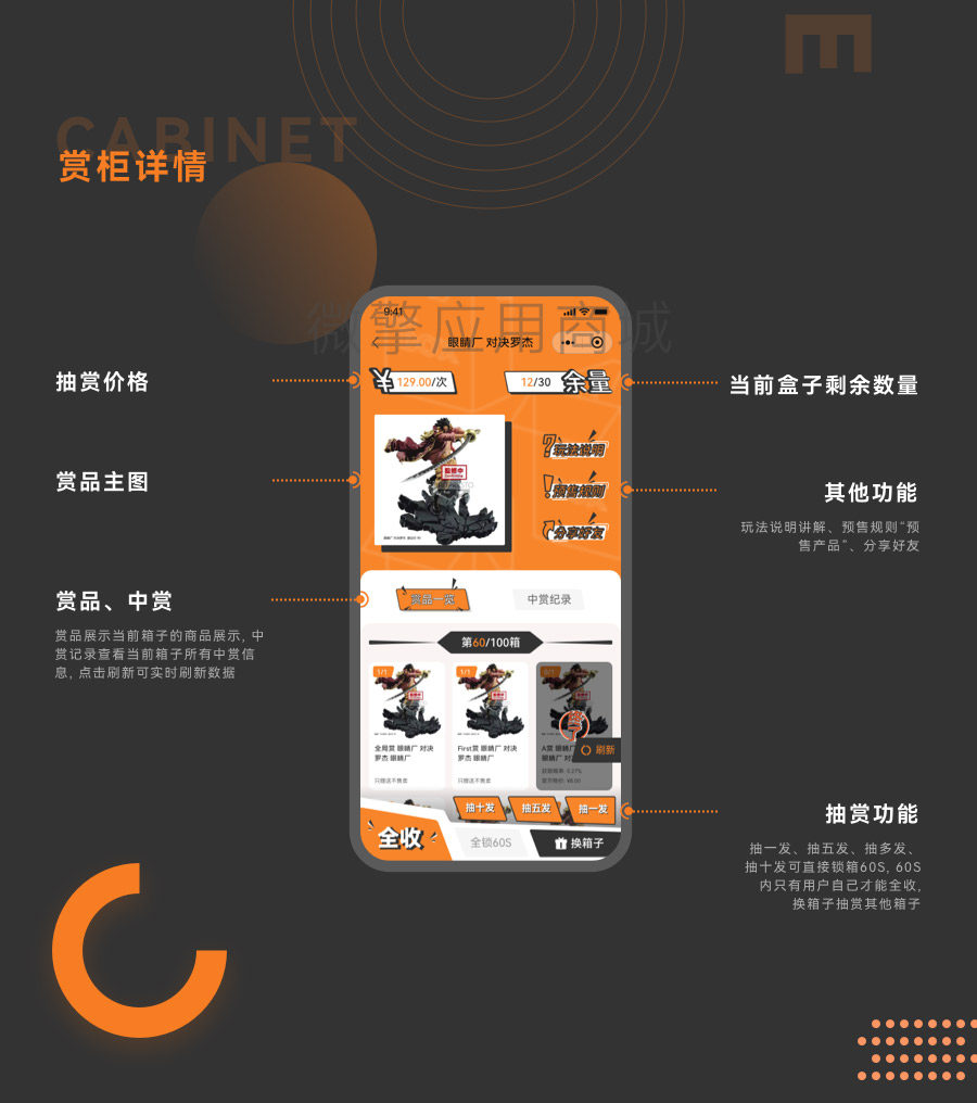 賞柜詳情，抽賞價格，賞品主圖，當(dāng)前盒子剩余數(shù)量